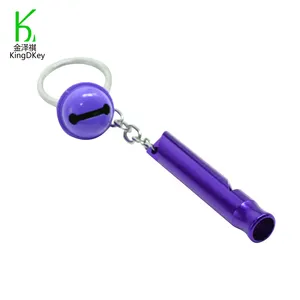 Hochwertiger mehrfarbiger Outdoor Survive Safety Whistle Schlüssel bund mit Bell Anhänger Anti Wolf Whistle Key holder Großhandel Schlüssel ring