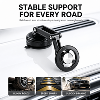 Support magnétique pour téléphone de voiture, ventouse pour tableau de bord, bras mécanique pliable, rotation à 360 degrés