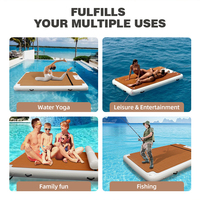 Plateforme flottante gonflable Drop Stitch DWF pour loisirs, yoga, jet ski avec échelle antidérapante, taille personnalisée OEM