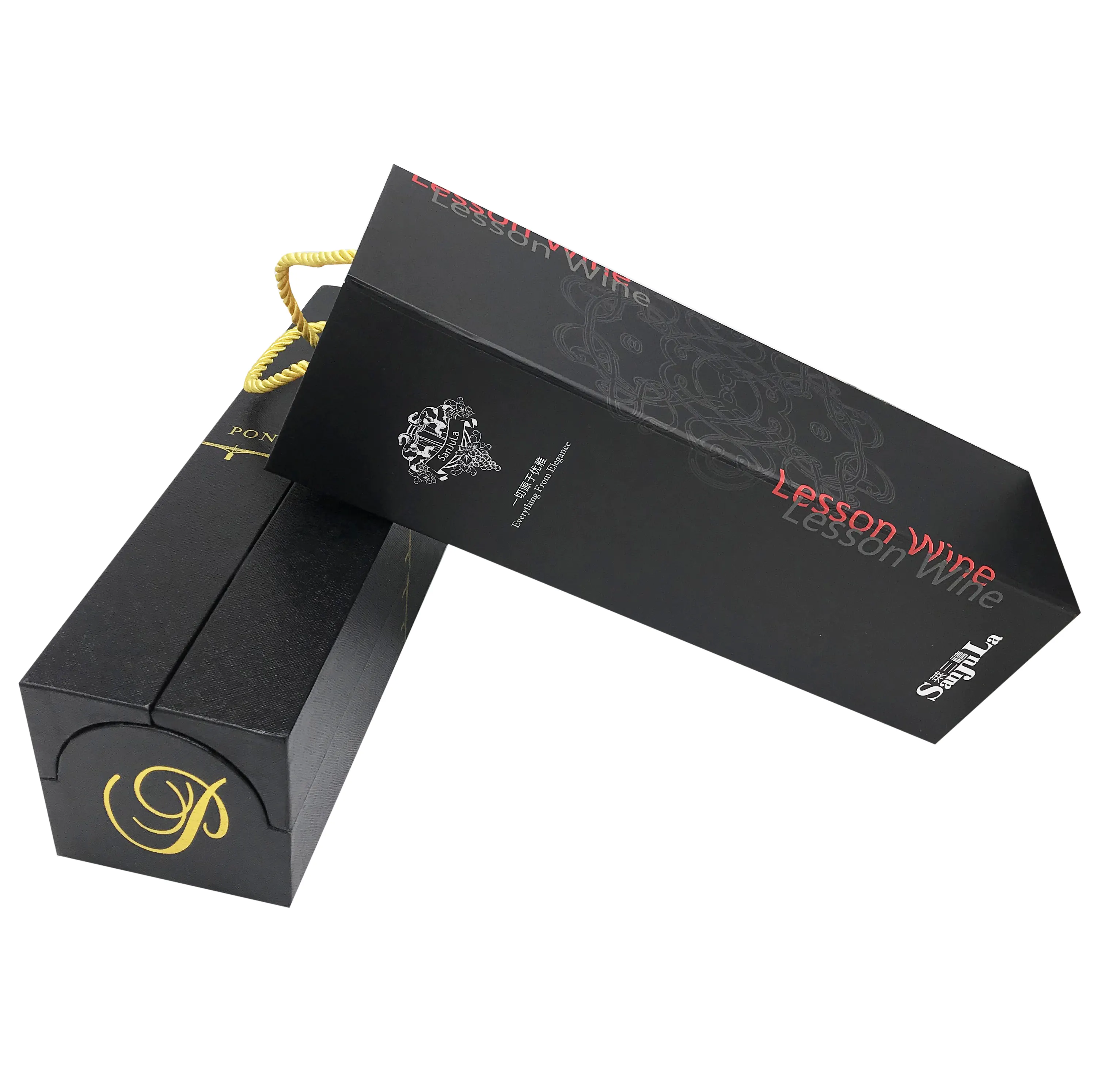 사용자 정의 도매 럭셔리 마그네틱 와인 선물 상자 휴일 라운드 모양 스탬핑 와인 상자