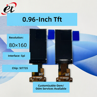 Module d'affichage LCD TFT de 0,96 pouce avec résolution 80x160 et interface SPI pour banques d'alimentation/brosses à dents électriques