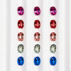 Pierre précieuse saphir ovale de taille libre cultivée en laboratoire, prix d'usine Goldleaf, pour bijoux - Product Image 3