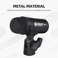 Kit de Microphones Batterie Filaire Dynamique Professionnel, Diagramme Polaire Cardioïde pour Grosse Caisse, Caisse Claire, Toms/Cymbales et Voix