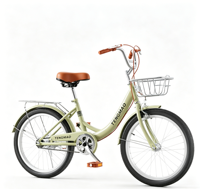 Vélo de banlieue TENGMAO pour adultes, 20/22/24/26 pouces, cadre en acier à haute teneur en carbone, vitesse unique, double frein, design rétro léger, pour la route