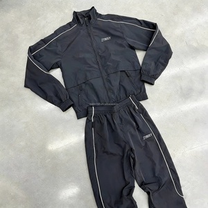Factory Custom 3m Reflective Suit Set <b>Zip</b> <b>up</b> <b>Jacket</b> Jogger Set Nylon Track Pants Lightweight Polyester Tracksuit Windcheater Set - Product Image 1