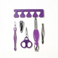 Kit d'outils de manucure professionnels violets pour salon et usage domestique