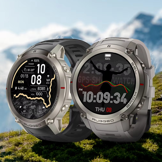 DM59 Outdoor Smartwatch AMOLED 5ATM Waterproof Offline Map 170+Sports Modes 500mAh Metal Heart Rate Sleep Detection GPS Tracker