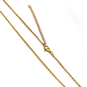 Collar Plano en Forma de O para Mujer, 2mm 45.5cm, Chapado en Oro, Acero Inoxidable, Cadena de Clavícula Delgada para Uso Diario - Product Image 4