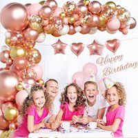 Guirlande d'arche de ballons or rose avec ballons en feuille 4D pour la décoration de fête de bachelorette, d'anniversaire ou de mariage