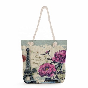 Bolsas de Playa Personalizadas con Estampado de la Torre Eiffel, Lindas y con Dibujos Animados, Venta al Por Mayor de Fábrica - Product Image 1