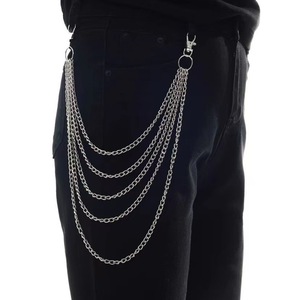 Chaîne de taille multicouche en métal Yuelyueli, style punk, chaîne de jean hip-hop, chaîne de corps tendance en argent tibétain pour usage quotidien - Product Image 1