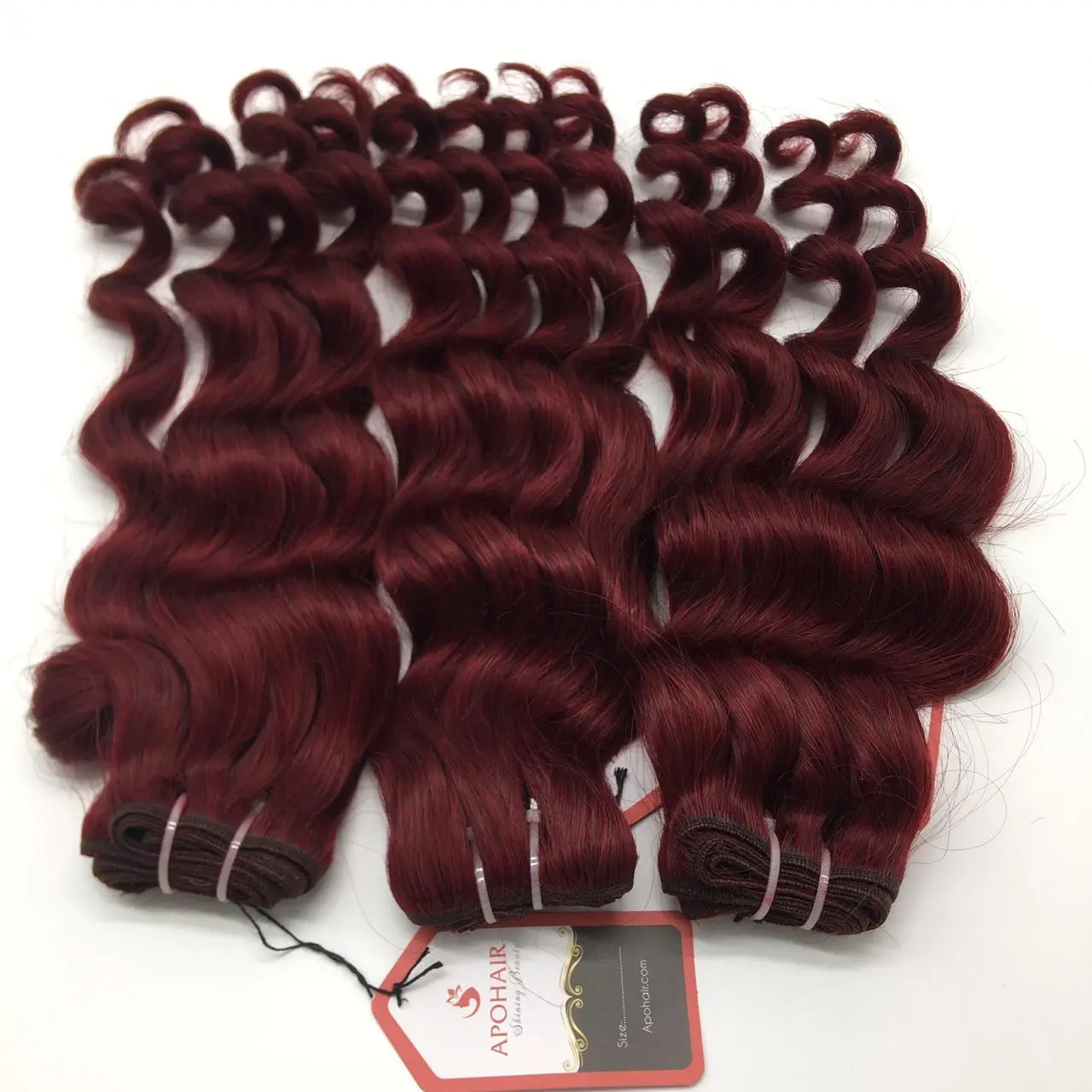 Weft bodywave red color short hart 100% human Virgin cuticle aligned weave hair in Apohair