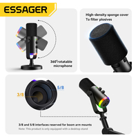 Microphones Professionnels ESSAGER YU7 USB-C Filaire pour Enregistrement, Streaming, Podcast et Gaming sur Ordinateur, Téléphone et Carte Son