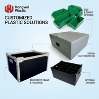 Caisse de manutention pliable et empilable en plastique PP recyclé pour le stockage de pièces en usine et atelier, idéale pour les produits chimiques