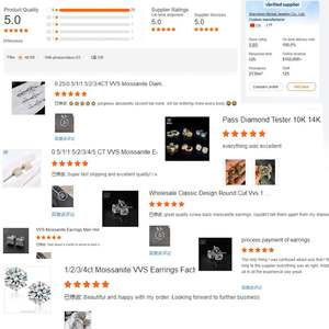 Vente chaude Plaqué Or Vvs Moissanite Boucle D'oreille Passe Diamant Testeur Rond Brillant Coupe Diamant 925 Argent Boucles D'oreilles Femmes - Product Image 6