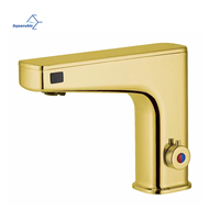 Robinet de lavabo de salle de bain sans contact avec capteur de mouvement infrarouge intelligent mitigeur en laiton avec distributeur de savon
