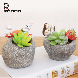 Roogo Jardinière Minimaliste et Mignonne en Résine pour <span class=keywords><strong>Jardin</strong></span> Féerique, Motifs Lapin, Hérisson, Grenouille, Abeille, Artisanat Écologique et Durable - Product Image 5