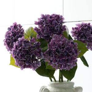 <span class=keywords><strong>Fiore</strong></span> di Ortensia Artificiale Vintage di Grandi Dimensioni in Lattice <span class=keywords><strong>Viola</strong></span> <span class=keywords><strong>Scuro</strong></span> a Effetto Realistico per Decorazioni di Feste e Matrimoni - Product Image 3