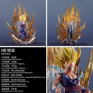 DBZ Gohan Super Saiyan <span class=keywords><strong>2</strong></span> verzamelbeeldje met paarse gi, beschadigde blauwe effecten, energie-uitbarsting en gevechtsbasis voor anime - Product Image 2