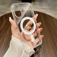 Pour IPhone17promax/16/15/14/13 coque de téléphone acrylique magnétique transparente deux-en-un