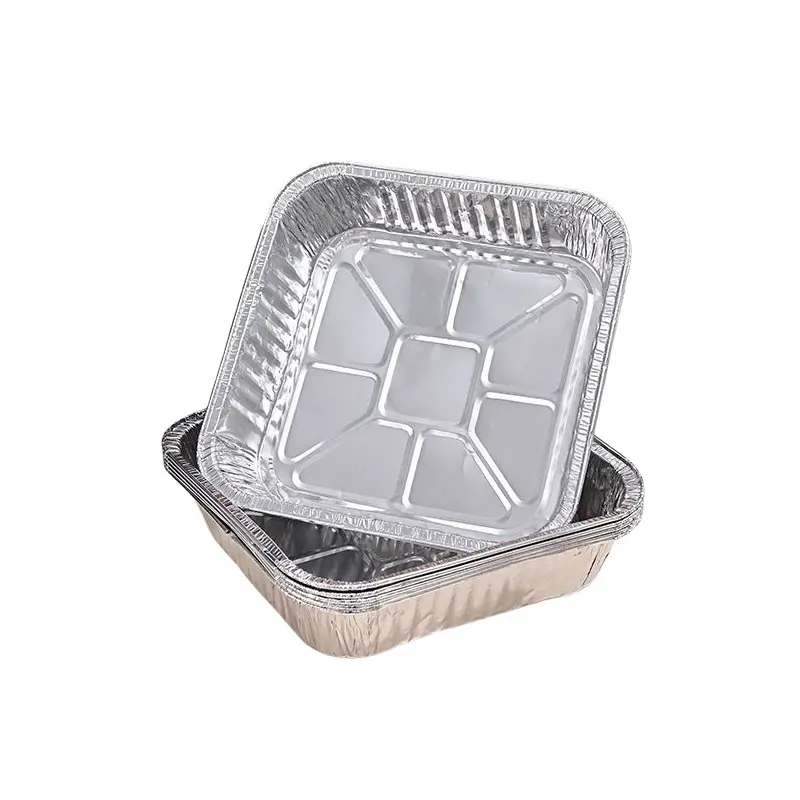 Wegwerp Aluminiumfolie Pannen Voor Lucht Friteuse Vierkante Aluminium Bakpannen Aluminiumfolie Pannen Ideaal Voor Het Koken Verwarming Bewaren Van Voedsel