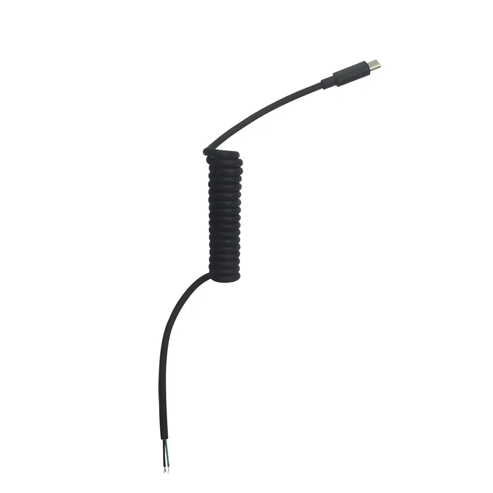 Fabricante de fábrica personalizado USB 3,0 Tipo C Cable telescópico en espiral macho Arnés de cables eléctricos Cables de control de conexión de alimentación