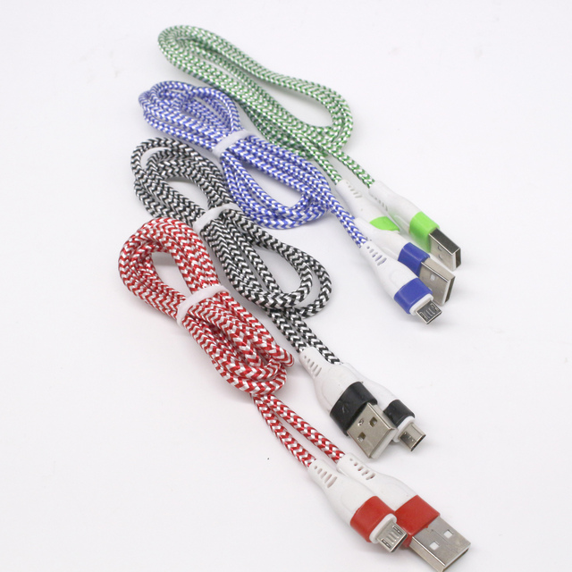 Factory Direct Low Price Can Be Customized Cell Phone Braided Cables Usb Micro Usb Cable Data Line Flat Usb Micro Cable Charging