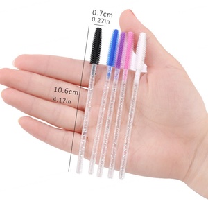 Brosse à mascara en silicone souple avec tige en cristal, brosse à cils, brosse à sourcils, applicateur professionnel pour extensions de cils, baguette à mascara en silicone pour salon - Product Image 4