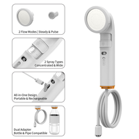 Bidet portable en ABS multi-têtes avec batterie rechargeable, double mode de jet, pour toilettes, soins féminins, personnes âgées, bébés et utilisation en extérieur