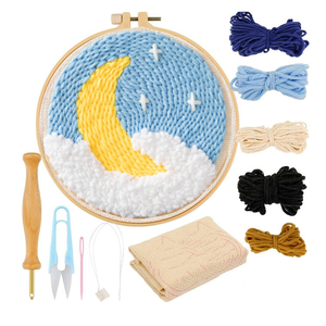 Aijia Crafts DIY Material Kit Modern Art Crafts Punch Needle Projects Rug Hooking for Crafting Beautiful Home