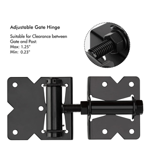 Bản lề cổng màu đen hiện đại cho cổng Vinyl tự đóng hàng rào nhựa <span class=keywords><strong>PVC</strong></span> với phần cứng đóng mềm ngoài trời bằng thép và sắt - Product Image 4