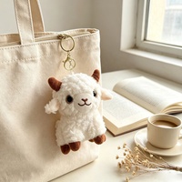 Nouveau produit : Porte-clés en peluche mignon et créatif en forme de mouton de dessin animé, idéal comme jouet pour enfant, pendentif pour sac d'école, cadeau promotionnel en gros