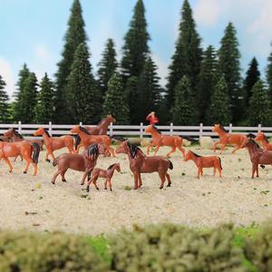 AN8702 HO Maßstab 1:87 Modell Landschaft Landschafts layout Nutztiere Gut bemalte Pferde Modell Brown Horse - Product Image 5