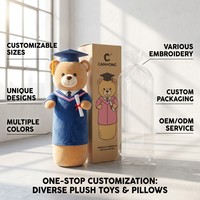 Ours en peluche super doux personnalisé pour la remise des diplômes avec # 1 Chemise GRAD 31-50cm Unisexe Ours en Peluche - Cadeau Souvenir Cérémonie de Remise des Diplômes