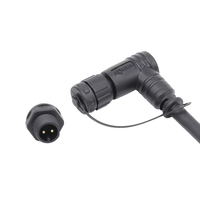 AOHUA Connecteur en L mâle femelle personnalisé M12 Montage sur panneau Prise mâle en plastique 2 broches pour application d'éclairage LED