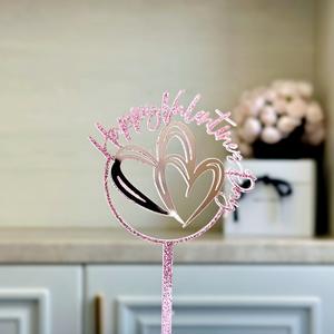 Décoration de gâteau en acrylique en forme de cœur pour la Saint-Valentin, nouvelle arrivée, accessoire de décoration de gâteau et fournitures de fête - Product Image 6