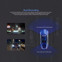 Caméra embarquée 4K double objectif avec GPS, 4G, WiFi, surveillance avant et arrière, vision nocturne 4K+1K, boîte noire avec visualisation en temps réel sur l'application