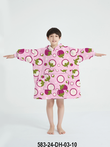 Nhà Máy Trẻ Em Quá Khổ Flannel Sherpa Áo Mặc Mặc Áo Chăn Cho Mùa Đông Tùy Chỉnh Kích Thước Ấm Áp Sang Trọng Đội Mũ Trùm đầu Chăn - Product Image 5