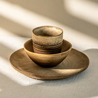 Assiettes et bols en céramique de style minimaliste Wabi-Sabi japonais, série Moon Locket, vente en gros, assiettes de table, assiettes à salade et à riz pour la maison