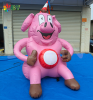 BOYAN événement publicité cochon dessin animé gonflable personnalisé mignon cochon gonflable rose avec la main