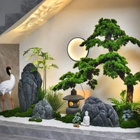 Tanaman Bonsai Buatan Hijau Alami Besar untuk Luar Ruangan dan Dalam Ruangan 2 3 4 5m Pohon Fiberglass Pohon Pinus Buatan untuk Dekorasi Taman