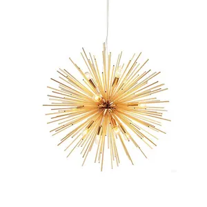 Nieuwe Golden Paardebloem LED Kroonluchter Plafondlamp Sputnik Hanger Lamp vuurwerk Suspension licht