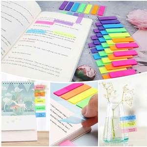 140 Hojas de Etiquetas Adhesivas Reutilizables de PET y Marcadores, Notas Adhesivas Fluorescentes Coloridas para la Escuela/Oficina - Product Image 3
