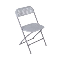 Chaise pliable respirante avec trous d'aération, légère, en plastique blanc, pour la maison, les événements, les concerts, les fêtes