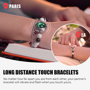 Pulseras Inteligentes <span class=keywords><strong>TOTWOO</strong></span>, Pulseras de Contacto a Larga Distancia con Cuentas para Parejas, Vibración e Iluminación, Brazalete <span class=keywords><strong>Inteligente</strong></span> - Product Image 5