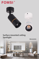 FOMSI LED 3W 5W Spot rond en aluminium anti-éblouissement Spot Light Angle réglable Montage en surface Plafonnier intérieur