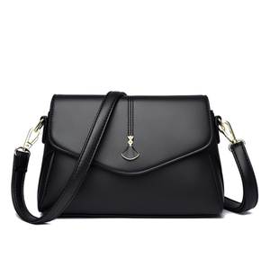 Bolso de Hombro de Cuero PU Negro, Bolso Bandolera, Bolso Tipo Sobre para Mujer, para Oficina, Viajes Diarios - Product Image 1