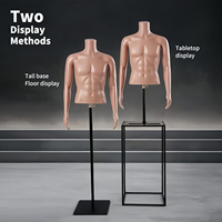 Mannequin masculin réaliste sans tête en PE incassable, couleur chair, pour présentation de vêtements pour hommes sur table
