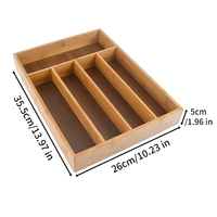 Caja Organizadora de Cuchillos de Bambú Carbonizado con 5 Compartimentos, Caja para Cubiertos de Cocina con Ranuras para Cuchillos, Bambú Natural Carbonizado