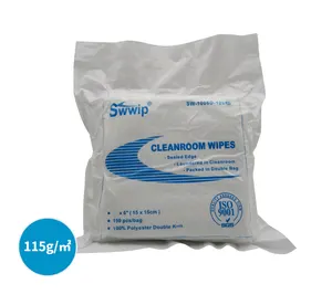 Industrial 100% Polyester 15*15 Cm Dust Free Wiping Cloth Cleanroom Wipes